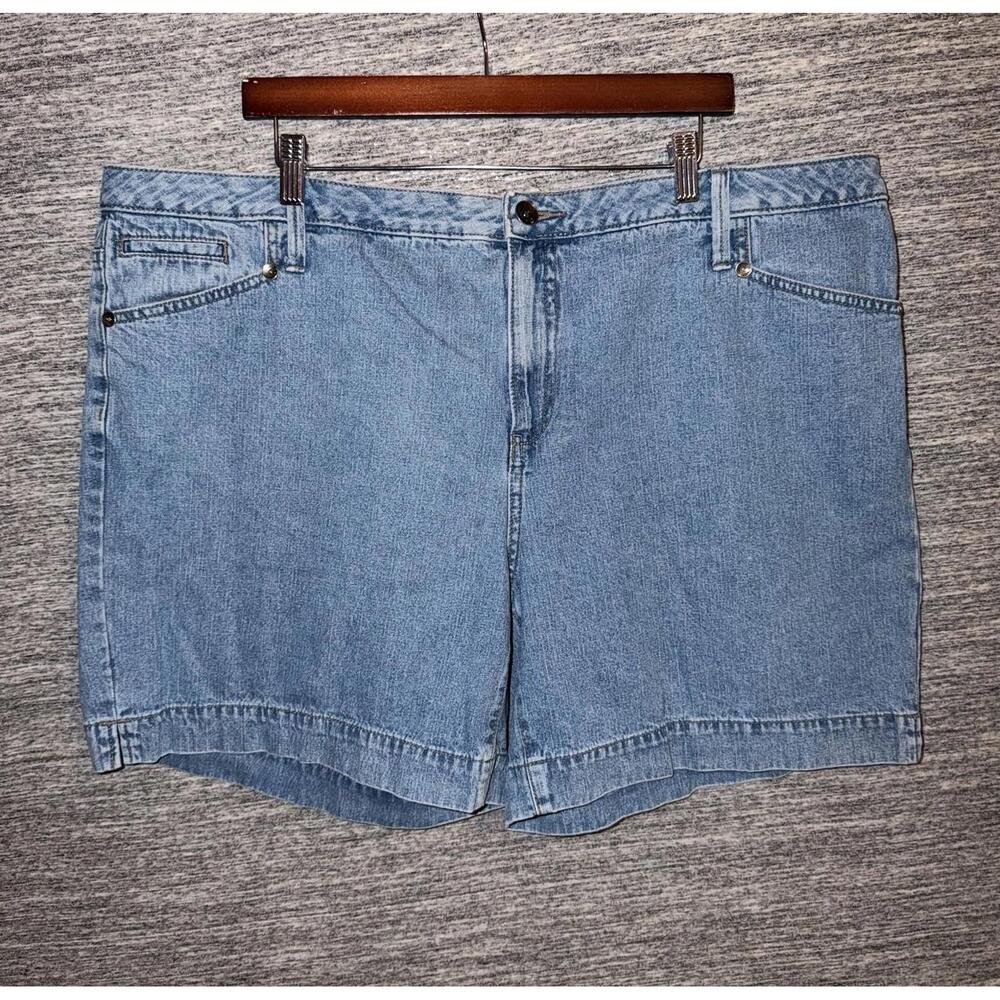 Faded Glory Womens Plus Size 22W Denim Shorts Blue Jean High Rise 100% Cotton
